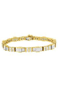 Baguette and Princess-Cut Diamond Bracelet